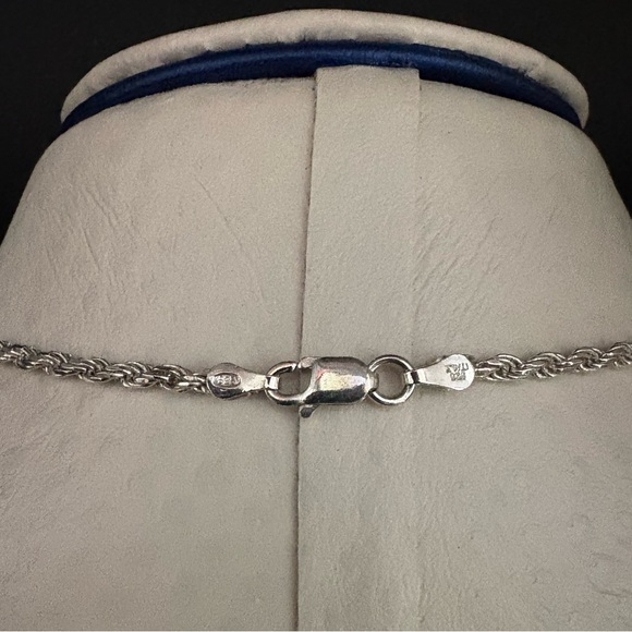Sterling Silver Rope Chain Necklace. - Picture 4 of 9